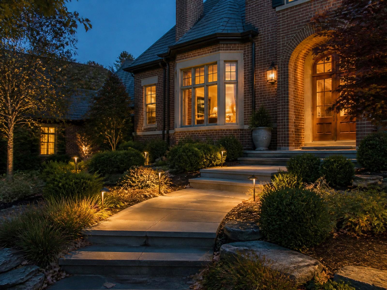 Maple Knoll After Dark — Landscape lighting design in Zionsville, IN